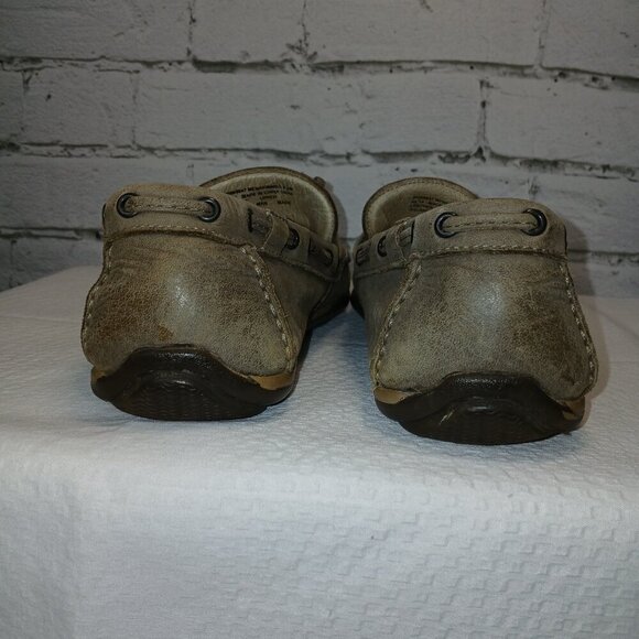 MENS CLARK ACTIVE AIR LEATHER BOAT SHOES, GRAY, SIZE 9.5, GOOD CONDITION - Picture 5 of 9